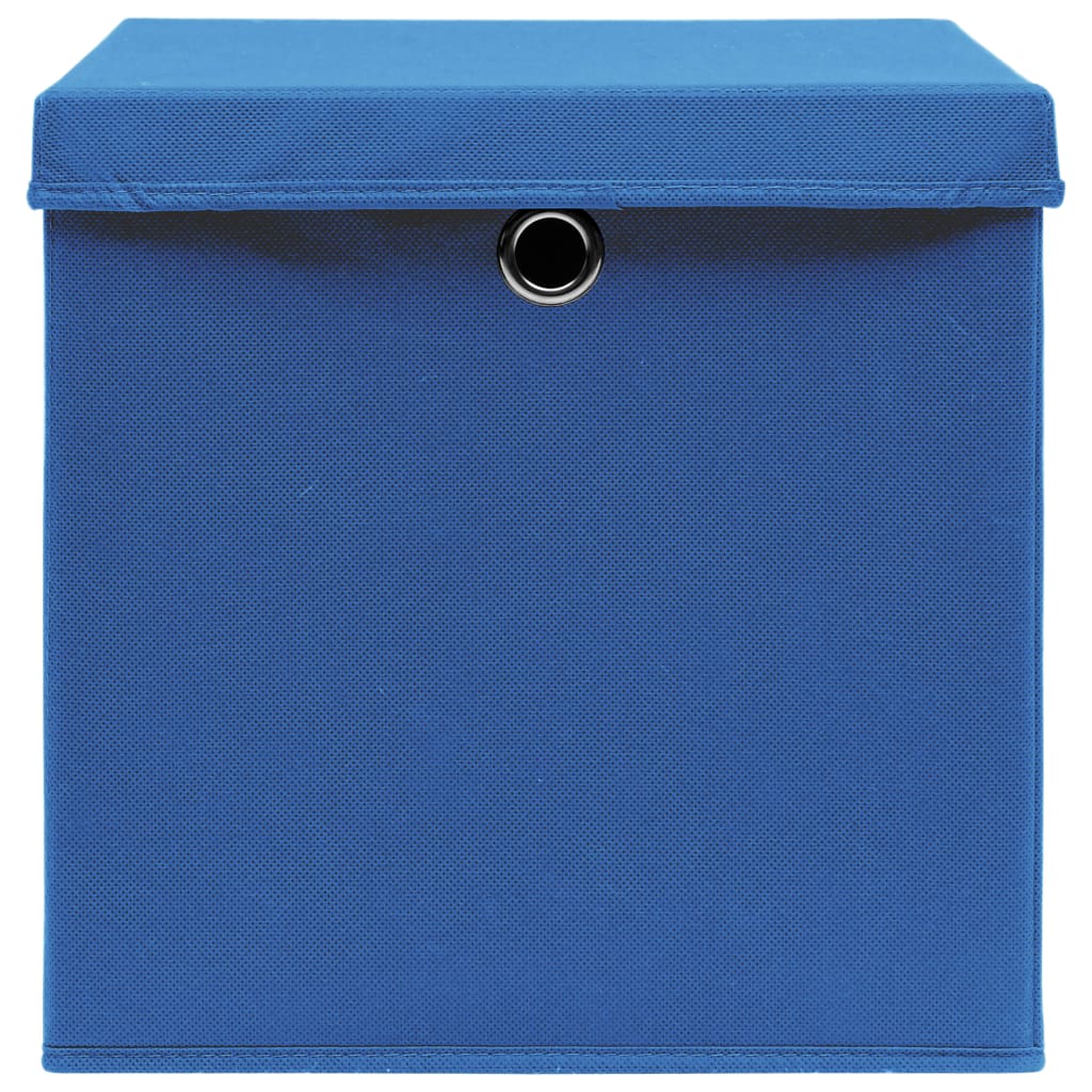 Contenitori con Coperchi 10 pz 28x28x28 cm Blu