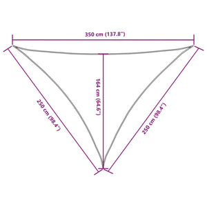 Parasole a Vela Oxford Triangolare 2,5x2,5x3,5 m Beige