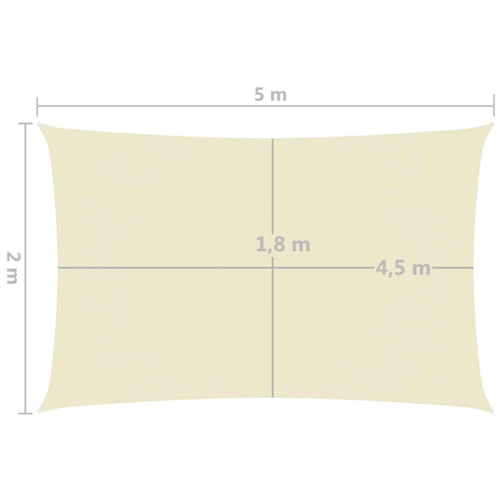 Parasole a Vela Oxford Rettangolare 2x5 m Crema