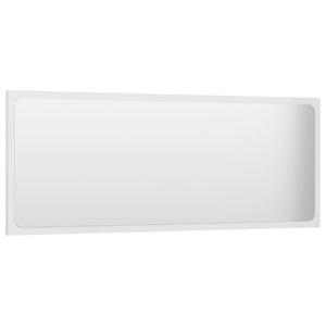 Specchio da Bagno Bianco Lucido 100x1,5x37 cm Legno Multistrato