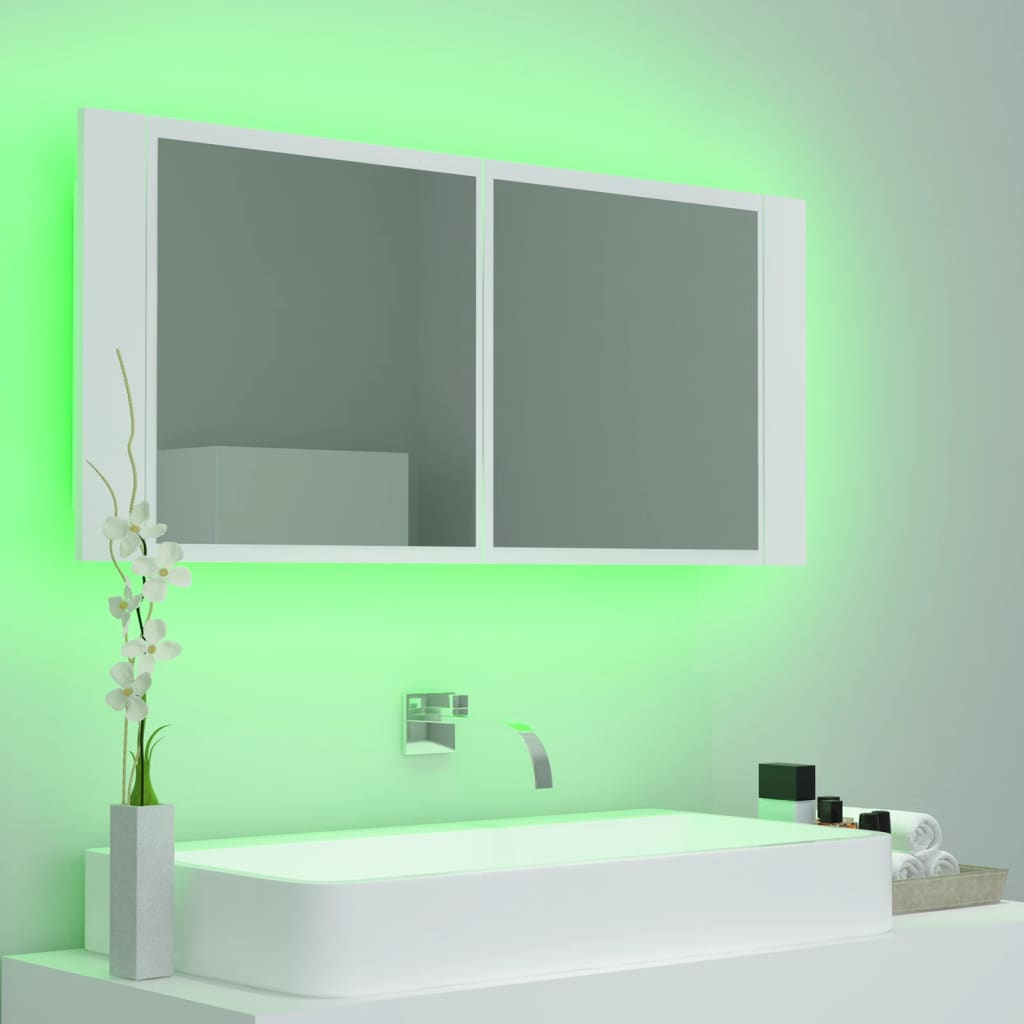 Specchio da Bagno con LED Bianco 100x12x45 cm in Acrilico