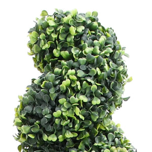 Pianta di Bosso Artificiale a Spirale con Vaso Verde 117 cm