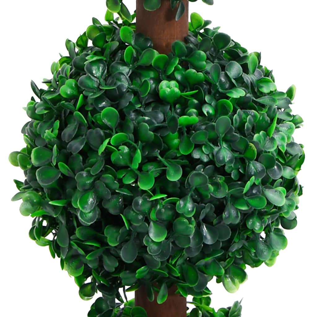 Pianta di Bosso Artificiale a Sfera con Vaso Verde 90 cm