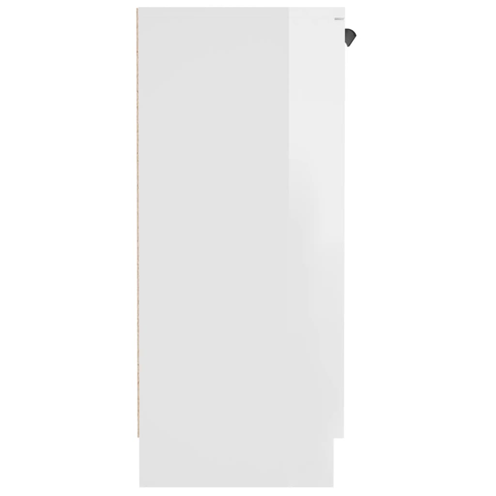 Credenza Bianco Lucido 60x30x70 cm in Legno Multistrato