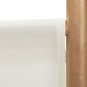 Divisorio Ambienti 5 Pannelli Pieghevole 200 cm Bambù e Tela