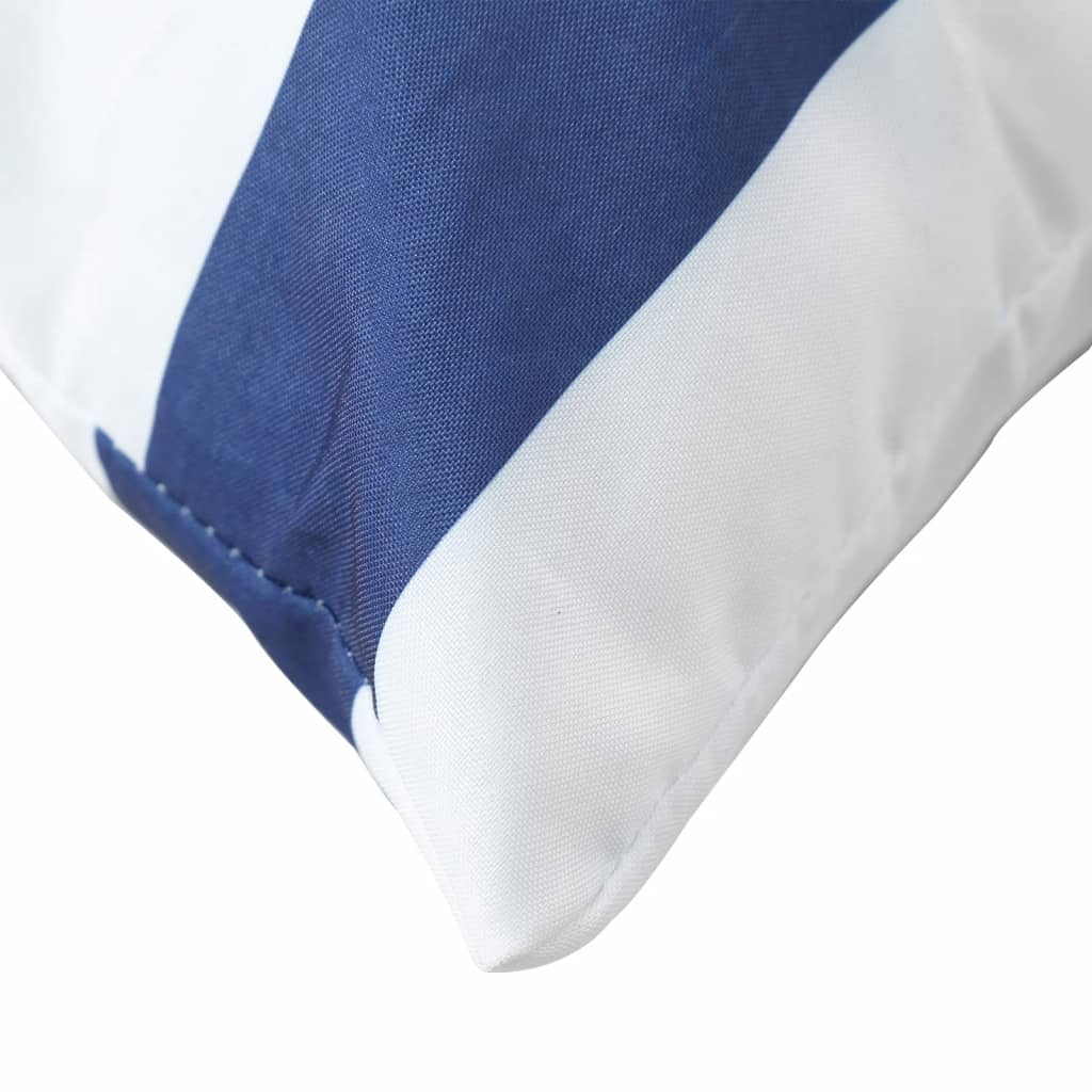 Cuscini Decorativi 4 pz Blu e Bianco 40x40 cm Tessuto