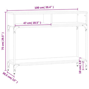 Tavolino Consolle Rovere Sonoma 100x30,5x75cm Legno Multistrato