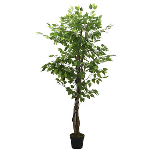 Albero di Ficus Artificiale 630 Foglie 120 cm Verde