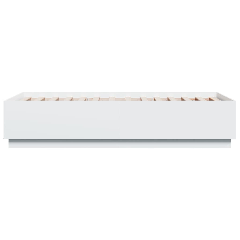 Giroletto con Luci LED Bianco 90x190 cm in Legno Multistrato