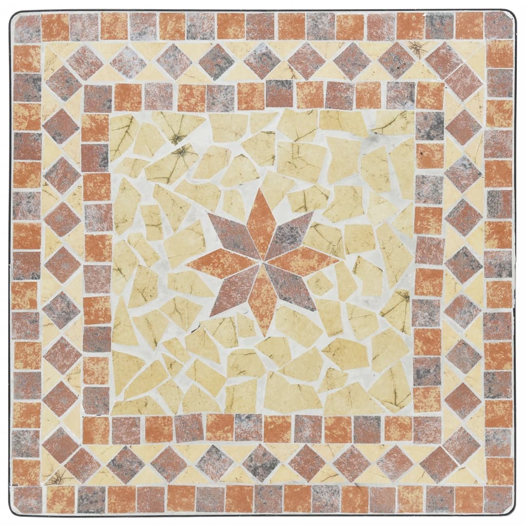 Tavolo da Bistrò a Mosaico Terracotta 60x60x74 cm in Ceramica