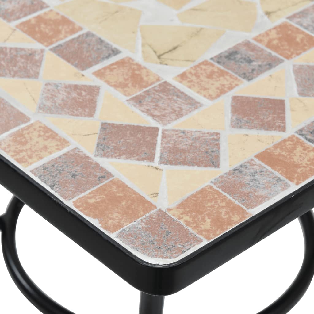 Tavolo da Bistrò a Mosaico Terracotta 60x60x74 cm in Ceramica