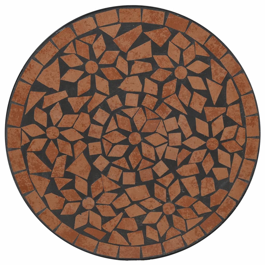 Tavolo da Bistrò a Mosaico Terracotta Ø50x70 cm in Ceramica