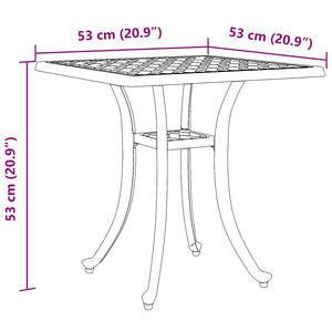 Tavolo da Giardino Bronzo 53x53x53 cm in Alluminio Pressofuso
