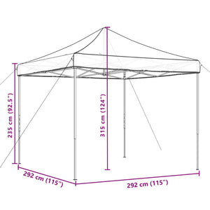 Tenda da Festa Pieghevole Pop-Up Marrone 292x292x315 cm