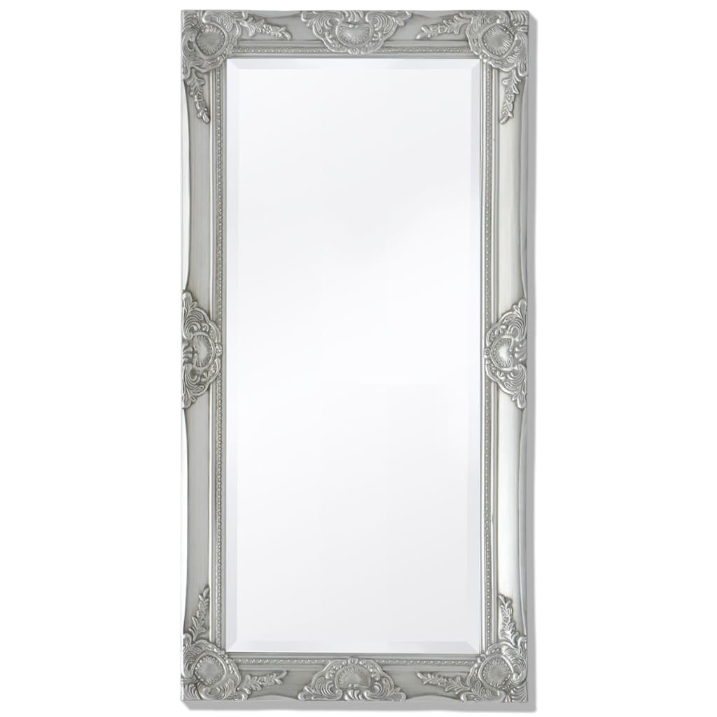 Specchio da Parete Stile Barocco 100x50 cm Argento