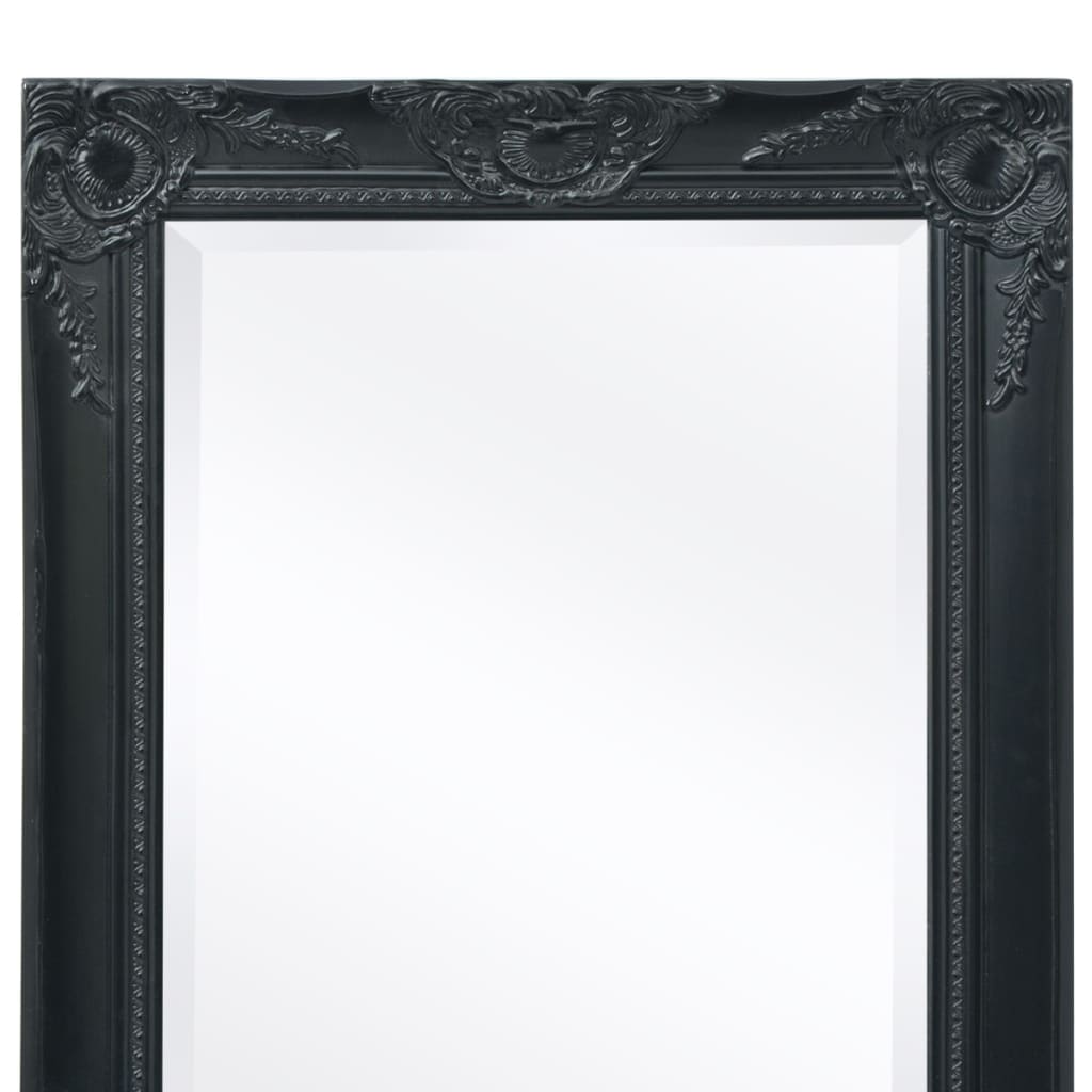 Specchio da Parete Stile Barocco 100x50 cm Nero