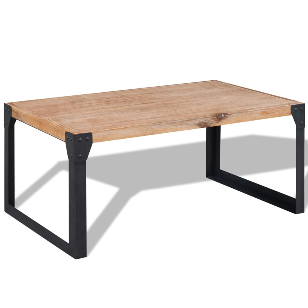Tavolino da Caffè in Legno Massello di Acacia 100x60x45 cm