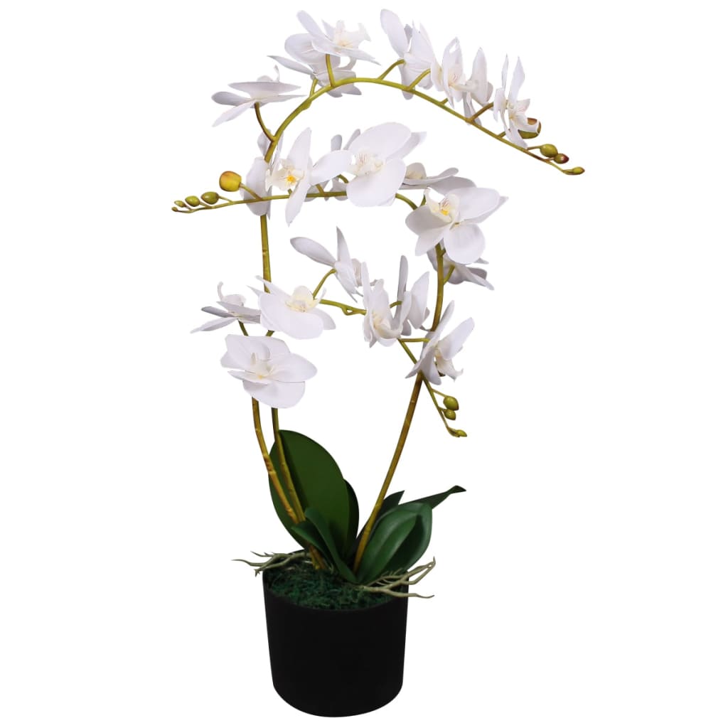 Orchidea Artificiale con Vaso 65 cm Bianca