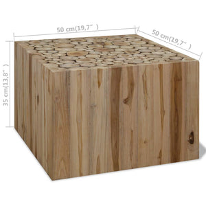 Tavolino da Salotto in Legno di Teak Autentico 50x50x35 cm