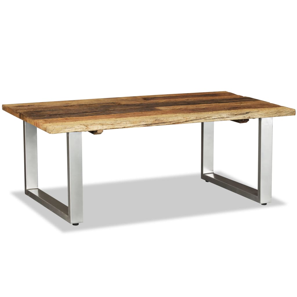 Tavolino da Salotto in Legno Massello Recuperato 100x60x38 cm