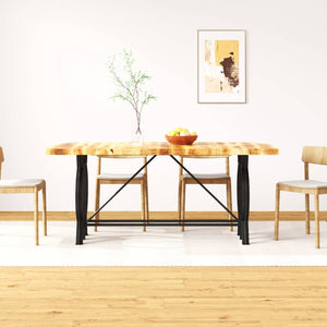 Tavolo da Pranzo in Legno Massello di Mango Grezzo 180 cm