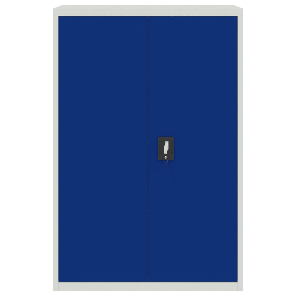 Armadio per Ufficio in Metallo 90x40x140 cm Grigio e Blu
