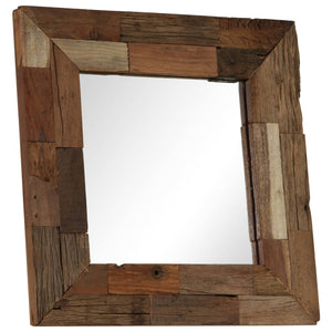 Specchio in Legno Massello di Recupero 50x50 cm