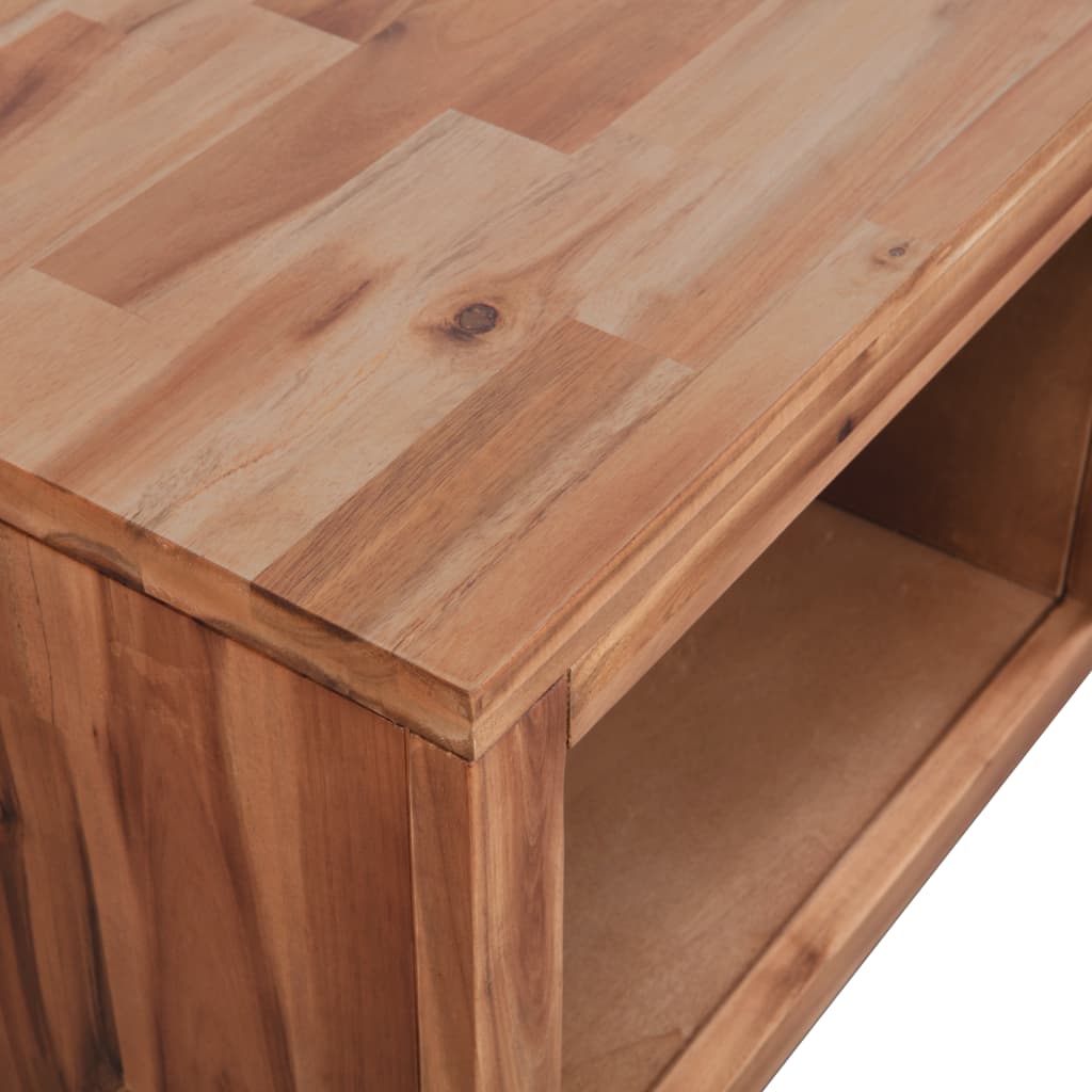 Tavolino da Salotto in Legno Massello d'Acacia 90x50x37,5 cm