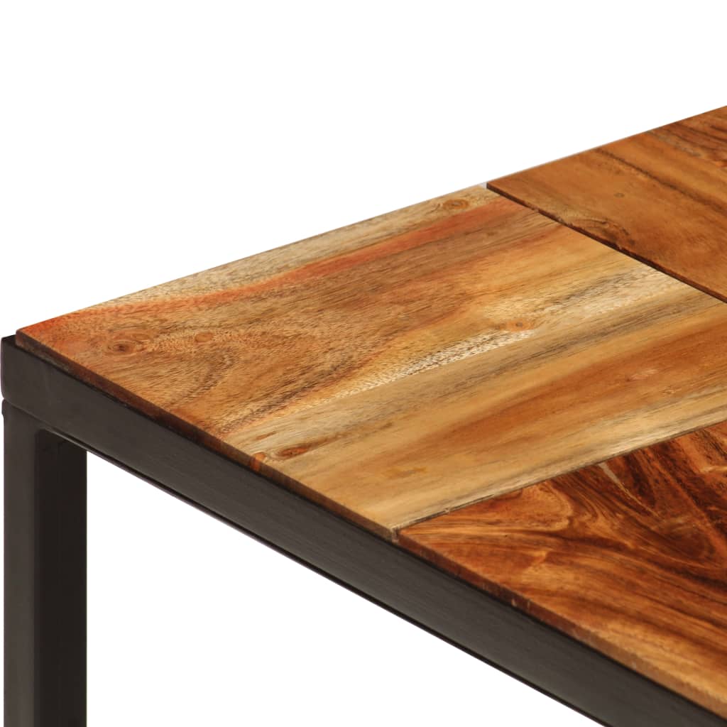 Tavolino da Caffè 110x60x40 cm Legno Massello di Acacia Acciaio
