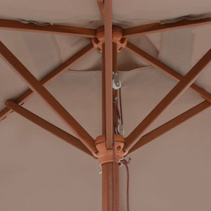 Ombrellone da Esterni con Palo in Legno 150x200 cm Grigio Talpa