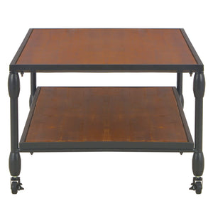 Tavolino da Caffè con Mensola 120x60x40 cm in Massello di Abete