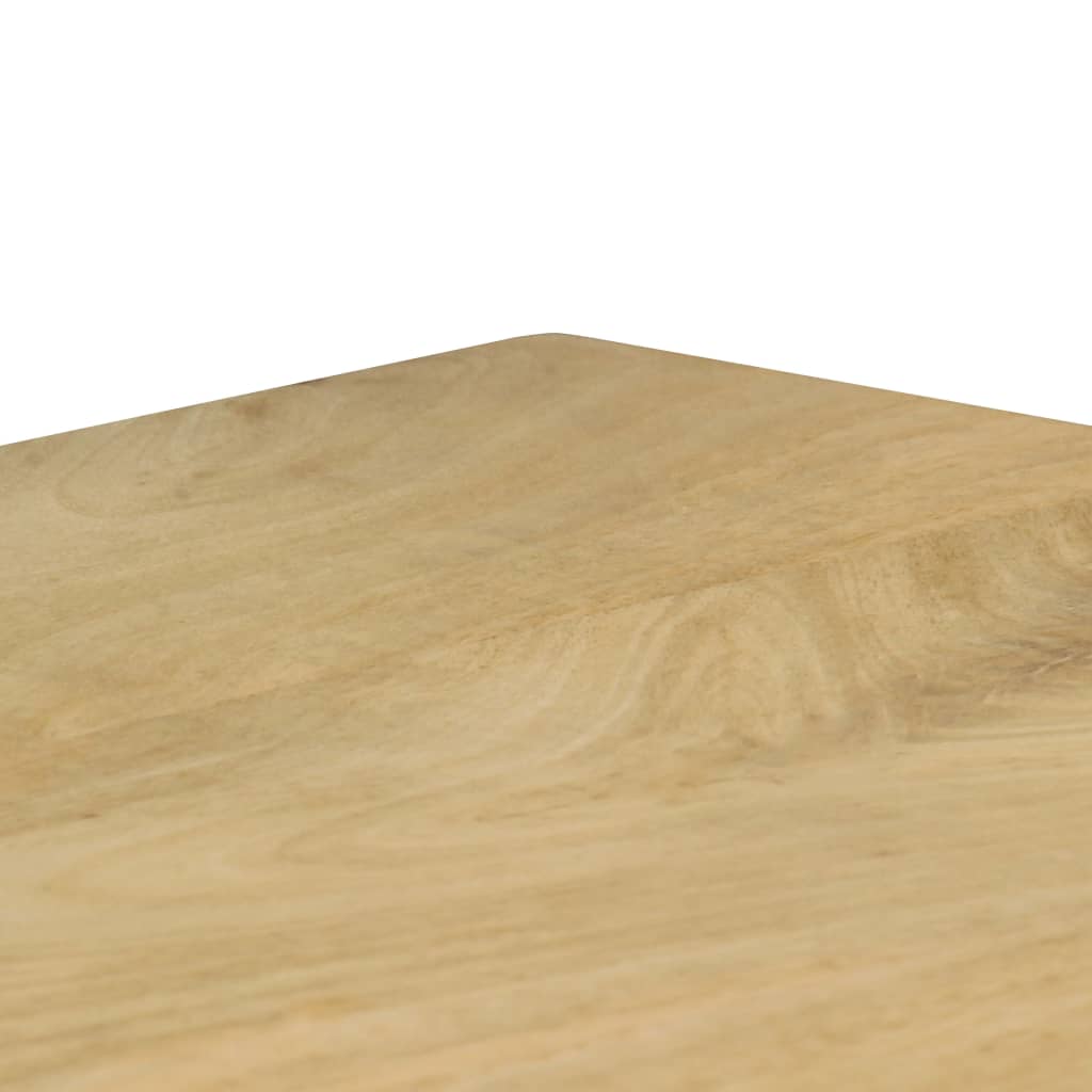 Tavolo da Pranzo 115x55x76 cm Legno Massello di Mango e Acciaio