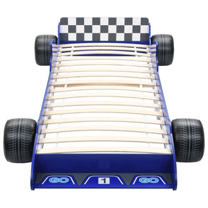 Letto Bambini ad Auto da Corsa 90x200 cm Blu