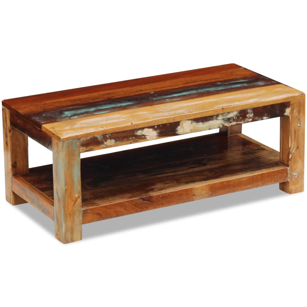 Tavolino da Caffè in Legno Massello di Recupero 90x45x35 cm