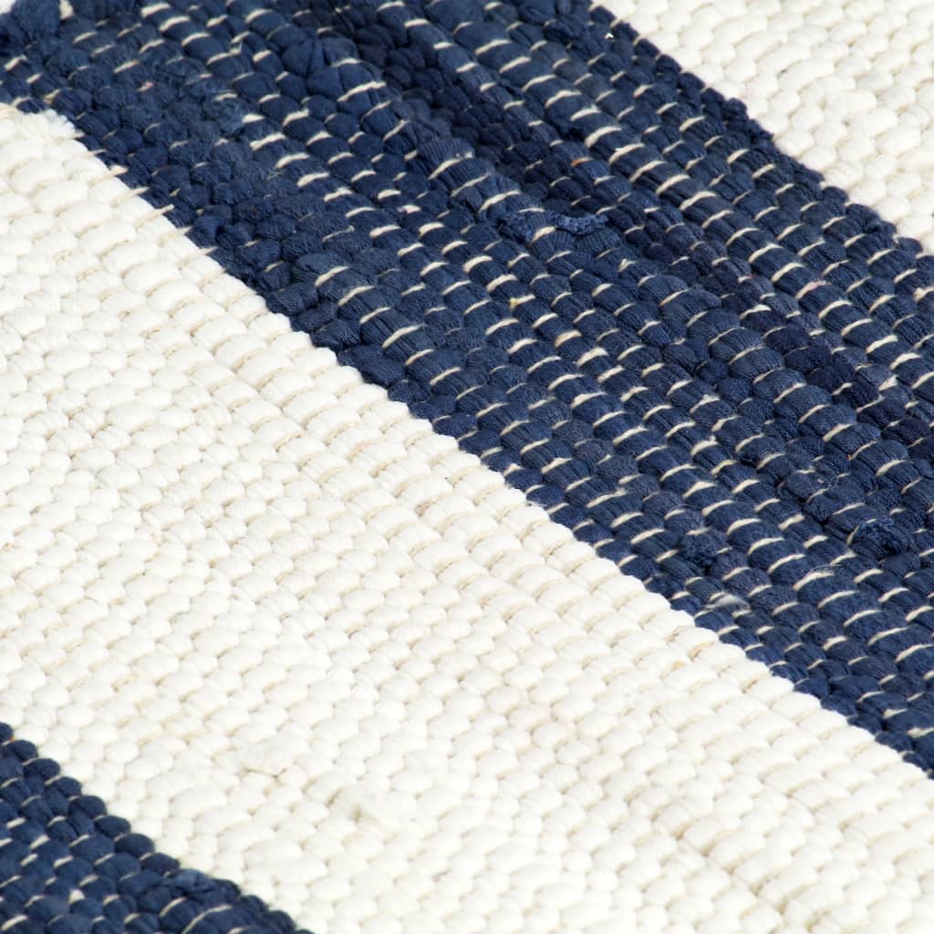 Tovagliette 6 pz Chindi a Strisce Blu e Bianco 30x45 cm Cotone