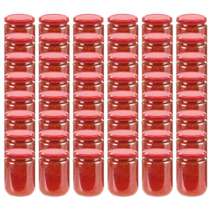 Vasi per Marmellata in Vetro Coperchio Rosso 48 pz 230 ml
