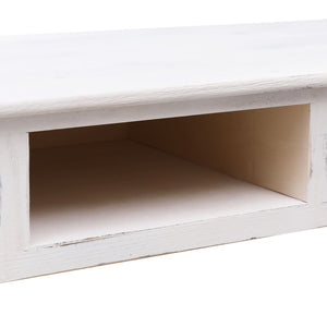 Tavolo Consolle Bianco Anticato 110x45x76 cm in Legno