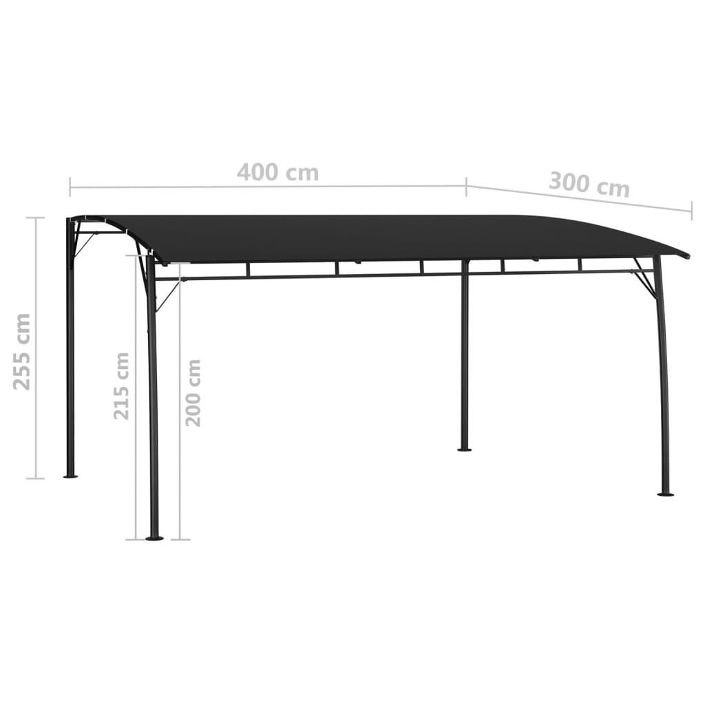 Tenda Parasole da Giardino 4x3x2,55 m Antracite