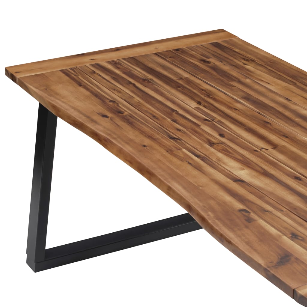 Tavolo da Pranzo in Legno Massello di Acacia 180x90 cm