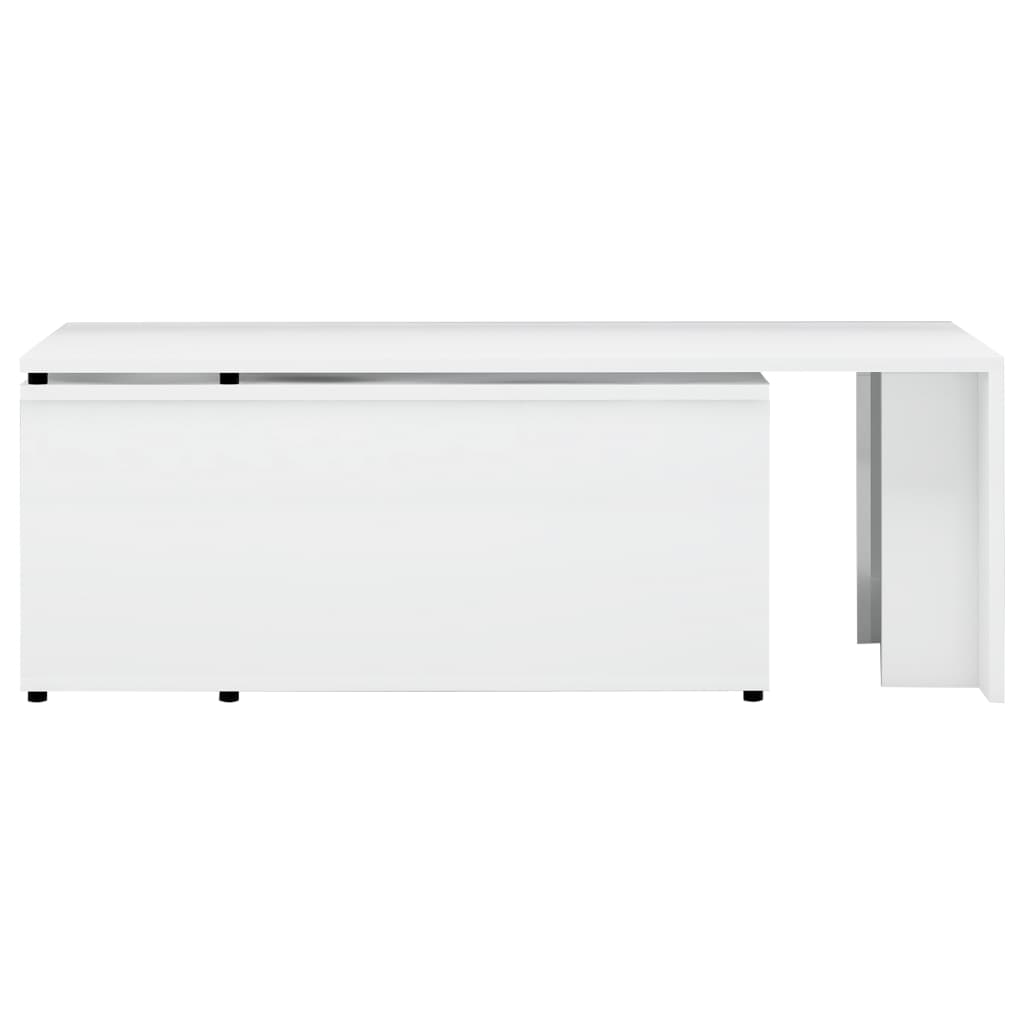 Tavolino Salotto Bianco Lucido 150x50x35 cm Legno Multistrato