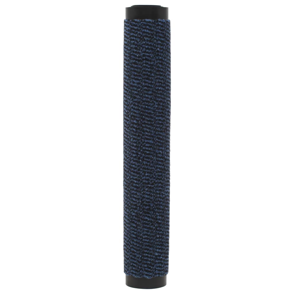 Tappeti Antipolvere 2 pz Rettangolari Trapuntati 40x60 cm Blu