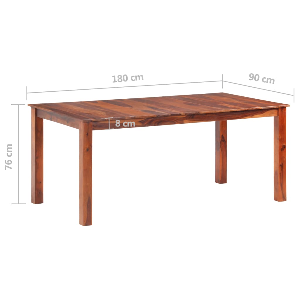 Tavolo da Pranzo 180x90x76 cm in Legno Massello di Sheesham