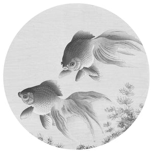 WallArt Carta da Parati Circolare Two Goldfish 190 cm