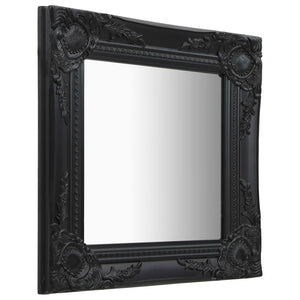 Specchio da Parete Stile Barocco 40x40 cm Nero