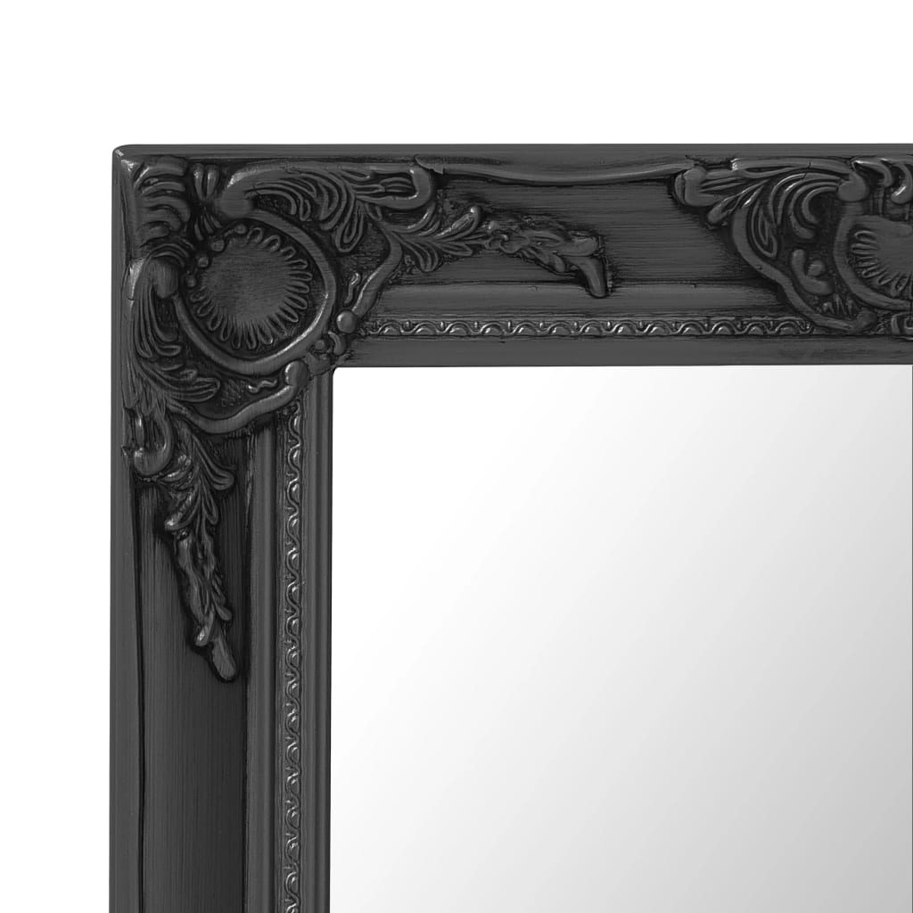 Specchio da Parete Stile Barocco 50x80 cm Nero