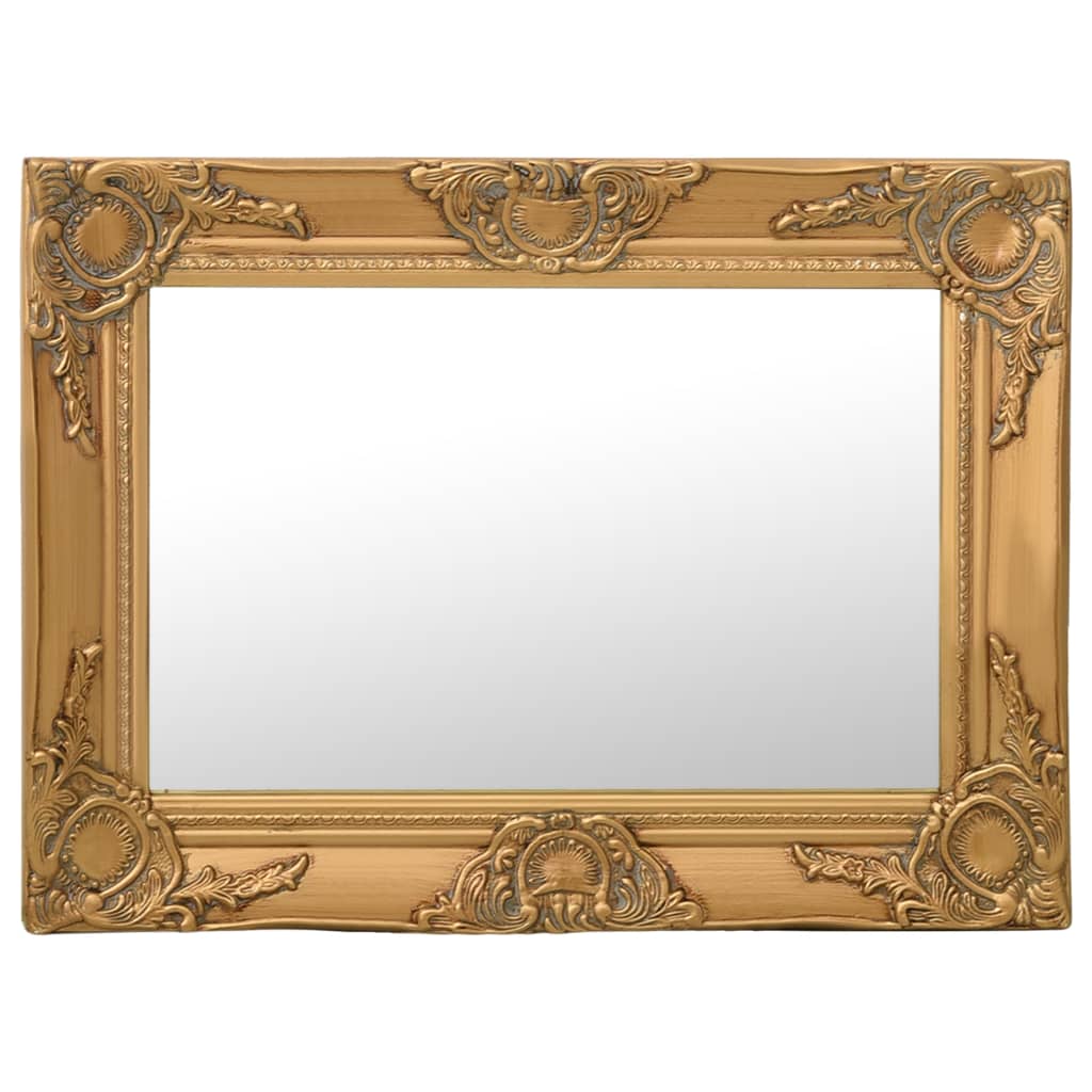 Specchio da Parete Stile Barocco 60x40 cm Oro