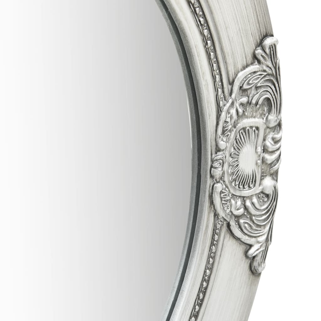 Specchio da Parete Stile Barocco 50 cm Argento