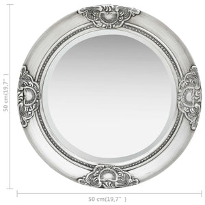 Specchio da Parete Stile Barocco 50 cm Argento