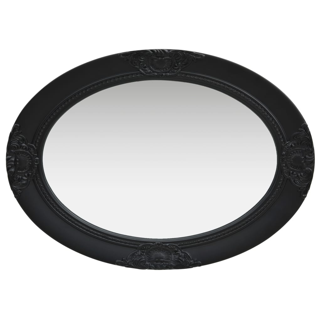 Specchio da Parete Stile Barocco 50x70 cm Nero