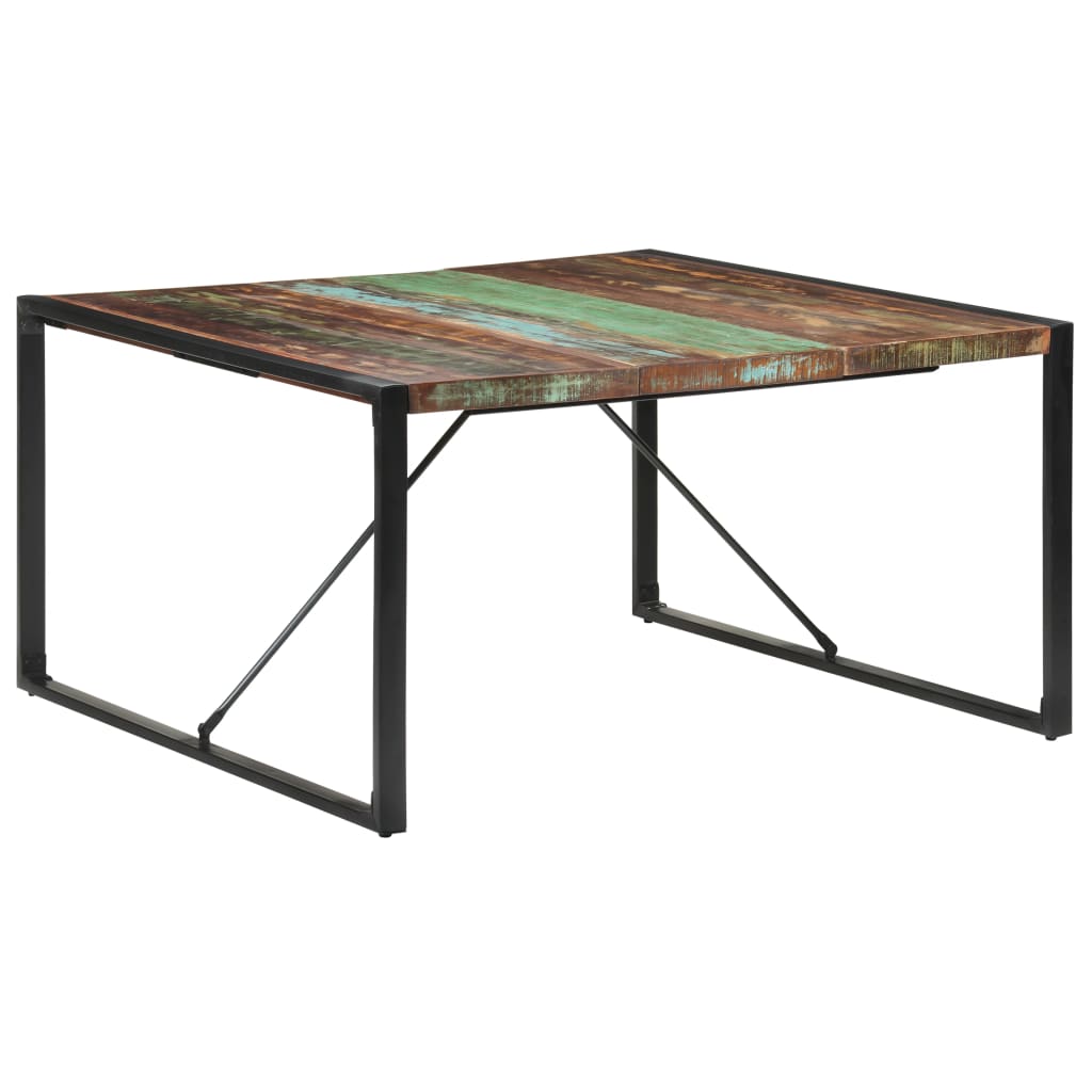 Tavolo da Pranzo 140x140x75 cm in Legno Massello di Recupero